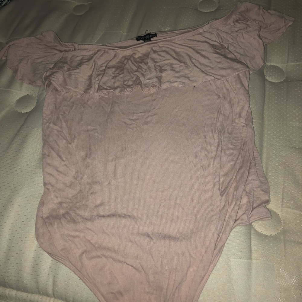 Baby pink off the shoulder bodysuit